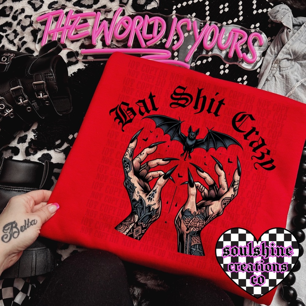 Bat Shit Crazy Sweatshirt Unisex Edgy Alt Witchy Vibes